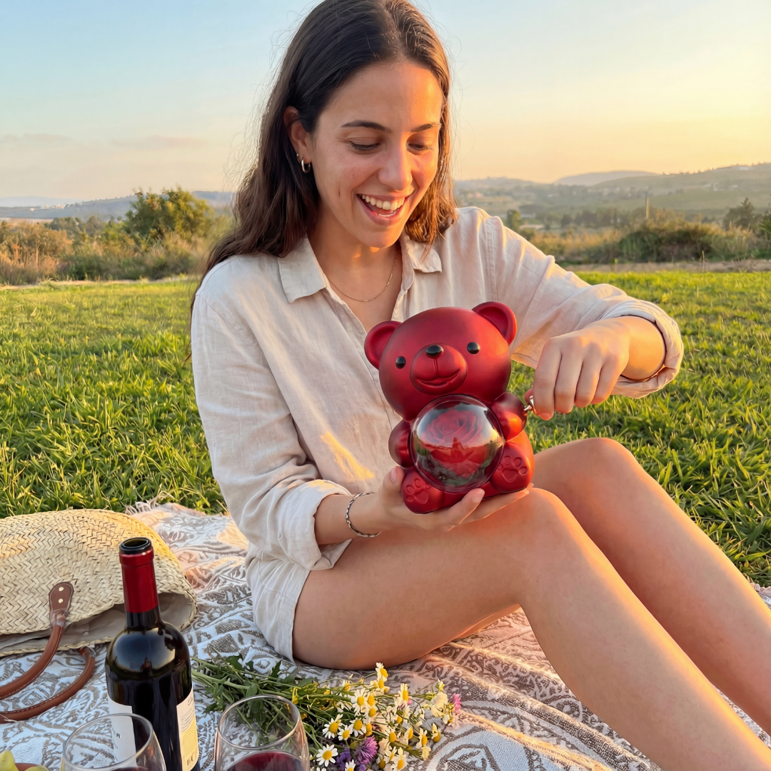 LoveBear - מארז דובי עם ורד ותכשיט